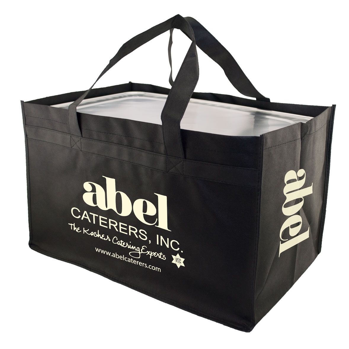 Non-woven Custom Catering Tote - 22"w x 13"h x 14"d