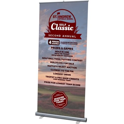 Full Color Retractable Vinyl Custom Roll Up Banner - 33"w x 79"h