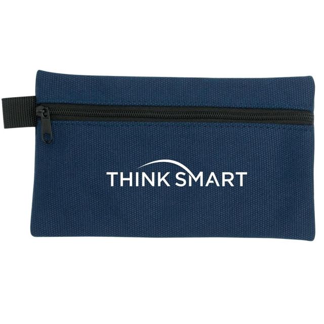Canvas Zippered Custom Pouch - 7"W x 4"H
