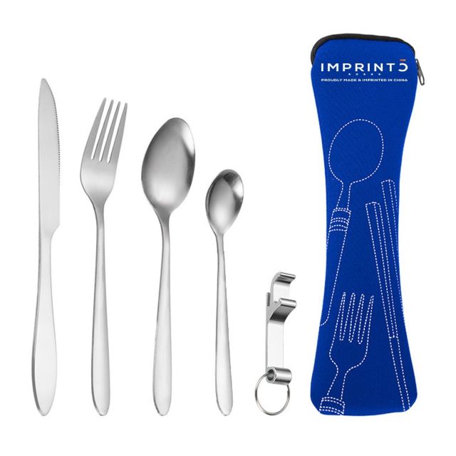 Custom Stainless Steel Cutlery Set In Pouch