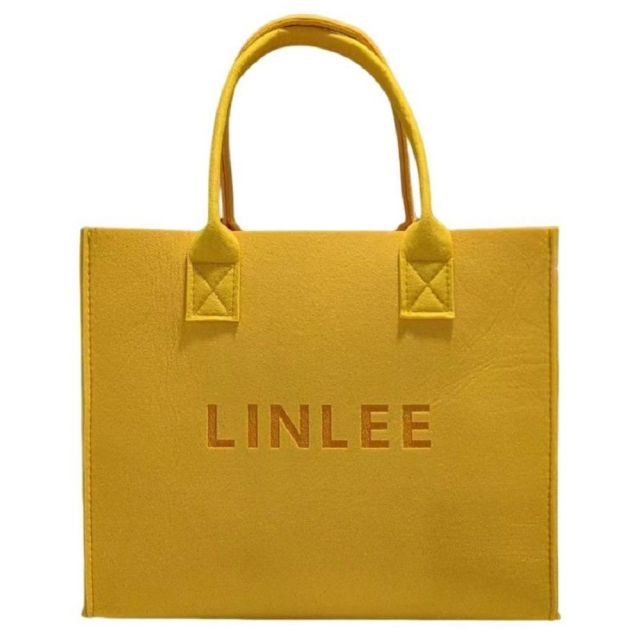 Custom Large Lettering Faux Felt Tote Bag - 16"W x 12"H x 6"D