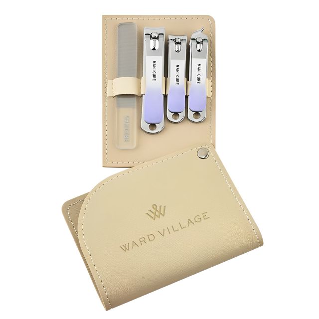 Custom 4-Piece Leatherette Manicure Set