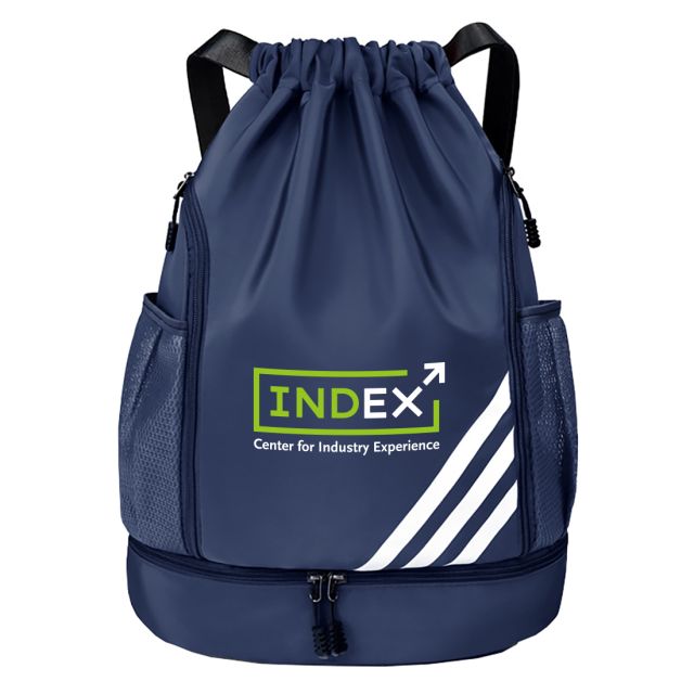 Custom Drawstring Sports Backpack w/ Multi-Pocket