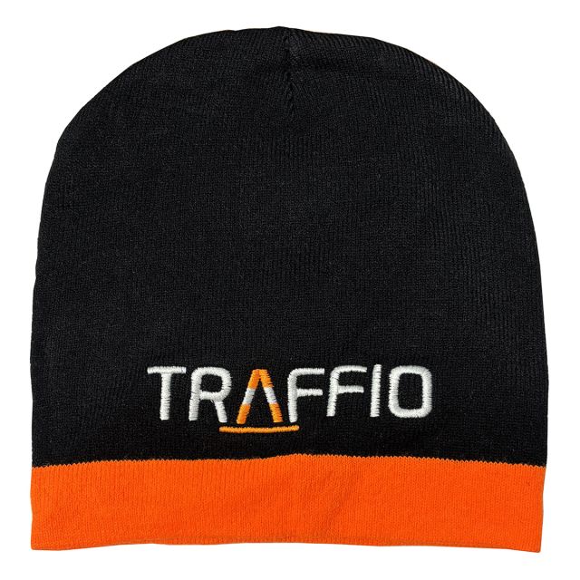Custom Embroidered Knit Beanie w/ Stripe