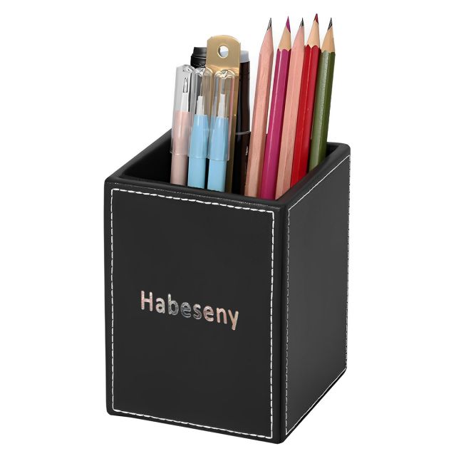 Custom Executive PVC Leather Pen Cup