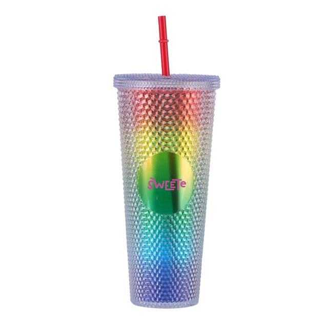 Custom Sparkle Studded Tumbler w/ Straw - 25 oz.