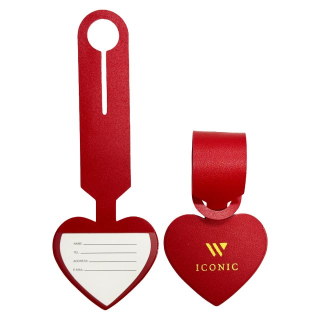 Custom Heart Shaped PU Leather Luggage Tag
