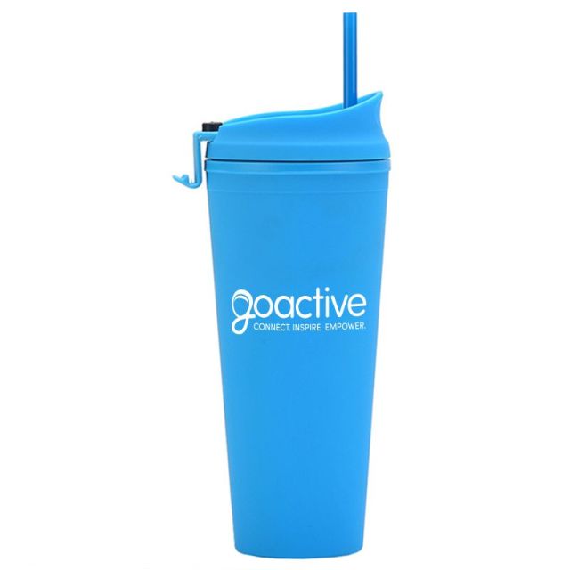 Custom Tapered Double Wall Tumbler w/ Straw - 24 oz.
