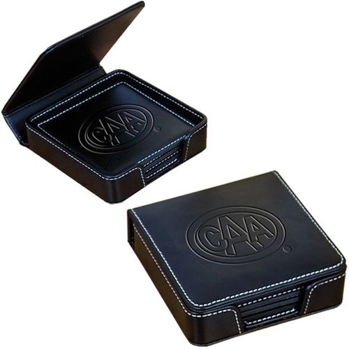 Recycled Leather Custom Coaster Set