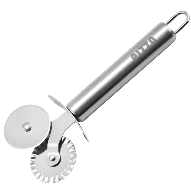 Custom Stainless Steel Double Wheel Pizza Cutter
