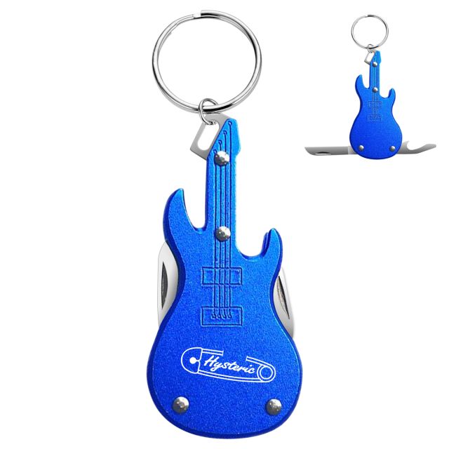 Custom Guitar Shaped Knife/Bottle Opener Keychain