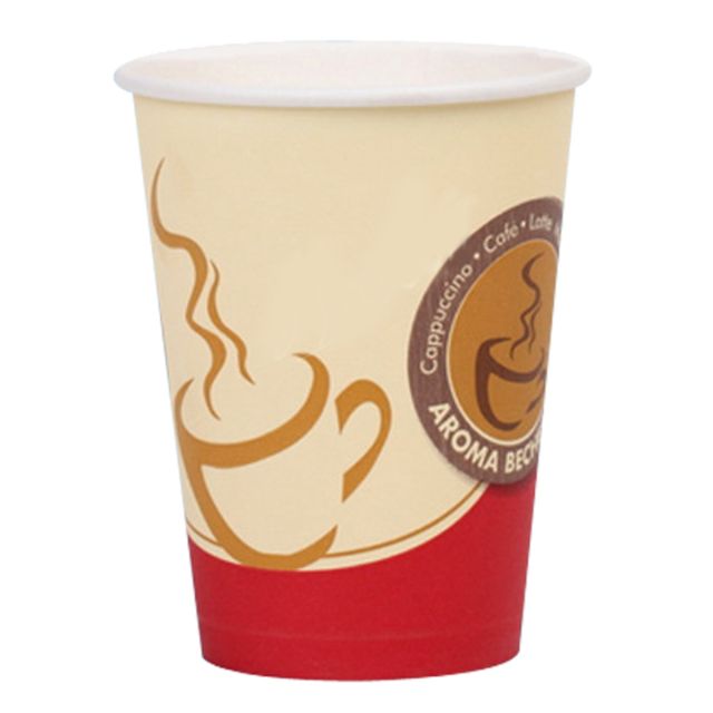12 oz. Custom Printed White Paper Hot Cups (90mm) - 1000 / Case