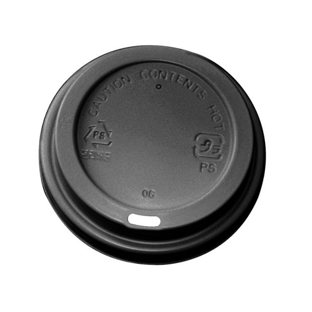 Black Sipper Dome Lids for 10~16oz Paper Hot Cups (90mm) - 1000 / Case