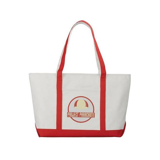 Custom Heavyweight Cotton Zippered Tote Bag - 23.5"w x 13"h x 7"d