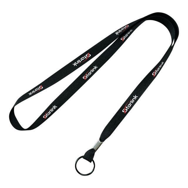 Custom Polyester Lanyards w/ Metal Crimp and Split Ring - .38"w
