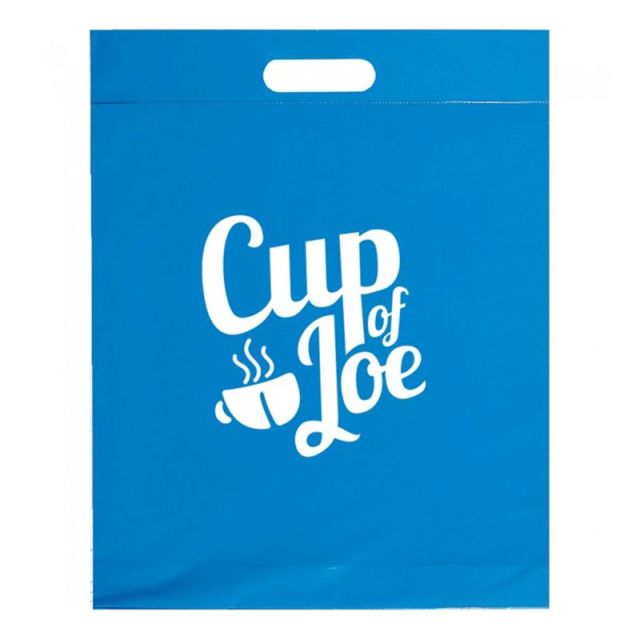 Custom Die Cut Handle Promotional Plastic Bag - 12"w x 15"h x 3"d