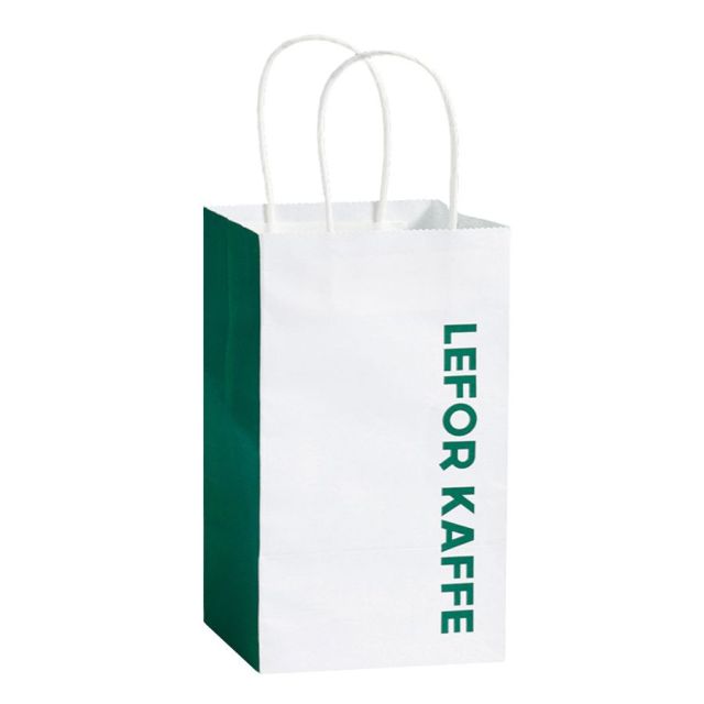 Custom Rose White Paper Bag - 5.5"w x 8.375"h x 3.25"d