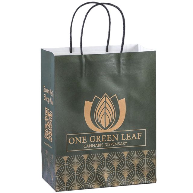 Full Color Custom Paper Retail Bag - 8.3''w x 10.6''h x 5.5''d
