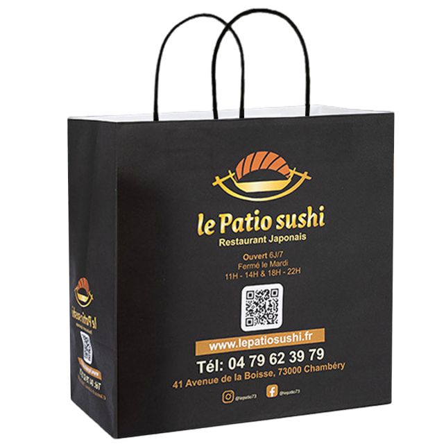 Full Color Custom Matte Finish Kraft Paper Bag - 7.9''w x 8.7''h x 4.3''d