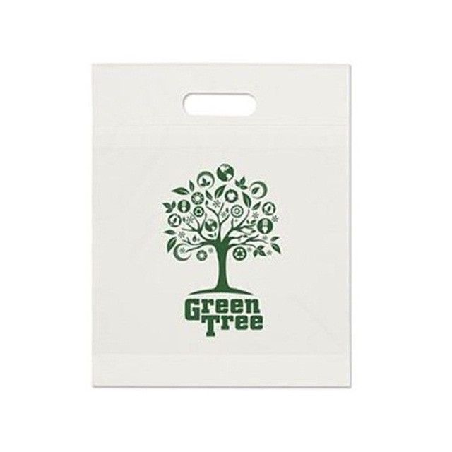 Custom Die Cut Handle Frosted Promotional Plastic Bag - 12"w x 15"h x 3"d
