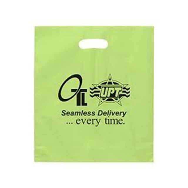 Custom Frosted Printed Die Cut Handle Bag - 15"w x 18"h x 4"d