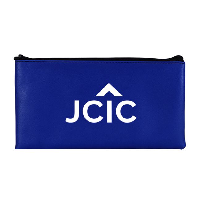 Custom PU Leather Zipper Pouch - 11"w x 6"h