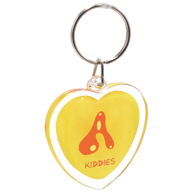 Full Color Custom Heart Shaped Acrylic Key Tag