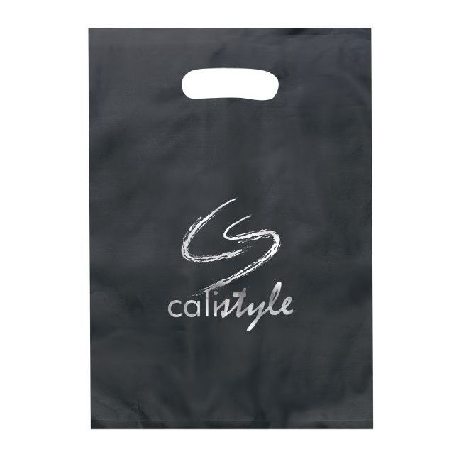 Custom Die Cut Handle Frosted Promotional Plastic Bag - 9.5"w x 14"h