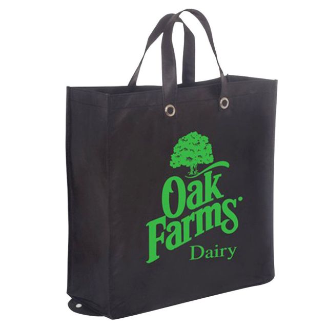 Custom Non-Woven Foldable Snap Button Totes - 15.5"w x 16.5"h x 6"d