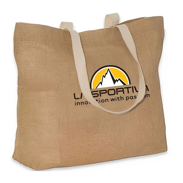 Custom Eco Jute Custom Tote Bag - 17.75"w x 13.75"h x 4"d