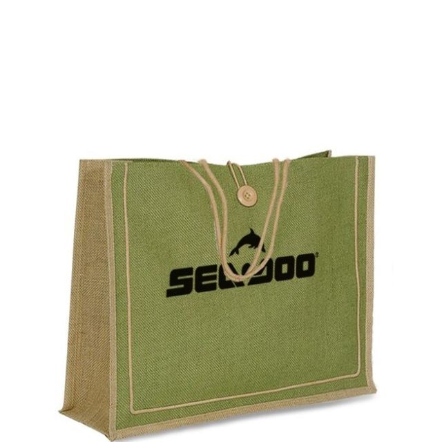 Custom Milan Jute Promotional Tote - 18"w x 14"h x 5.5"d