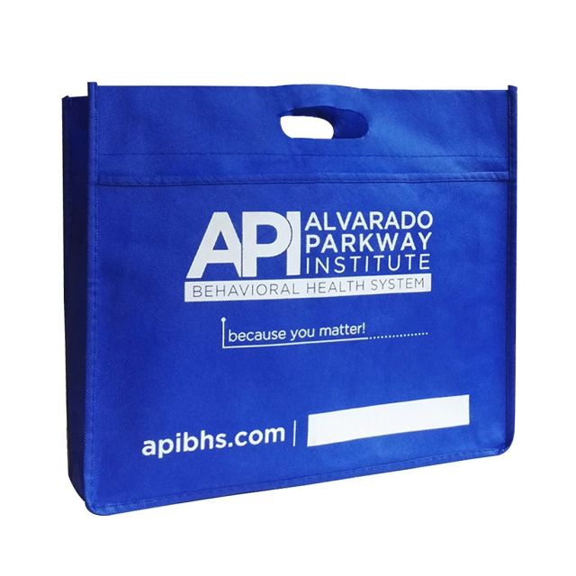 Custom Die Cut Handle Non-Woven Totes - 14"w x 12"h x 3"d