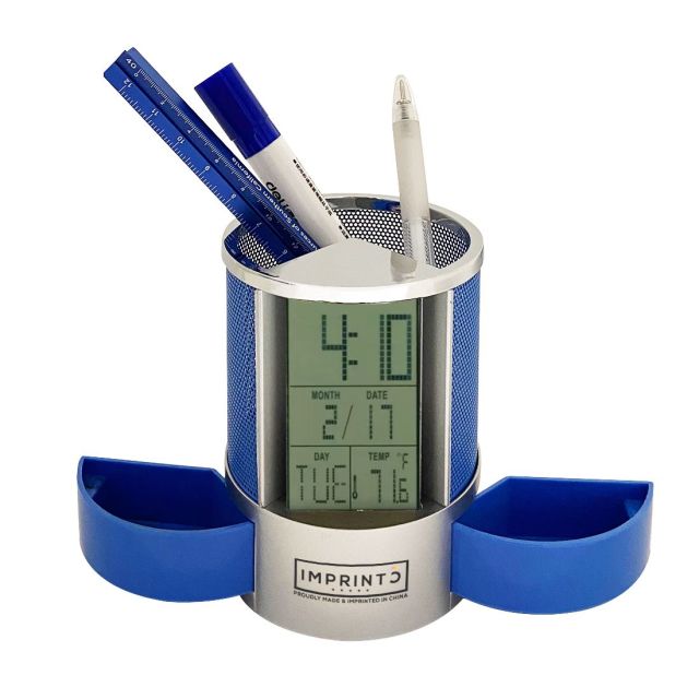 Mesh Desk Caddy & Custom Clock Combo