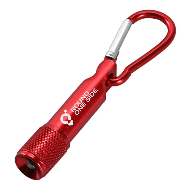 Custom Aluminum Flashlight Keychain w/ Carabiner