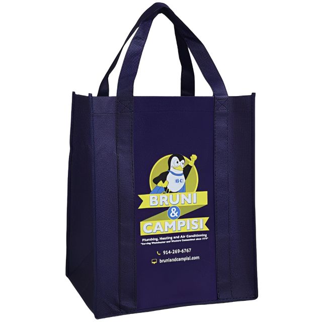Full Color Custom Non-Woven Grocery Tote - 12.5"w x 15"h x 10"d