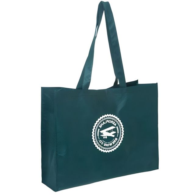 Custom Non-Woven Reusable Shopper Tote Bags - 20"w x 16"h x 6"d