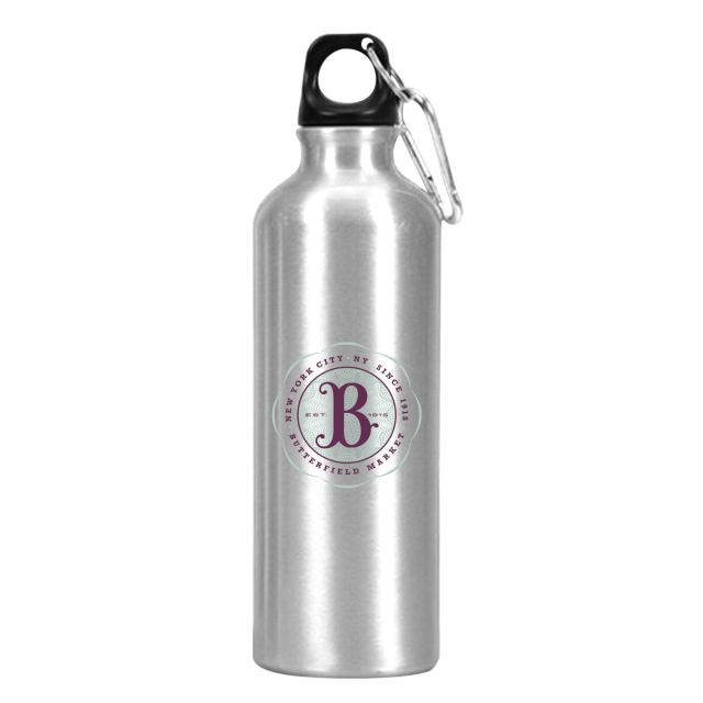Custom Aluminum Water Bottle w/ Carabiner - 25 oz.
