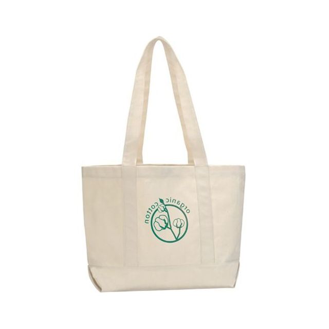 Custom Organic Cotton Tote Bag - 19.75"w x 13"h x 5.75"d