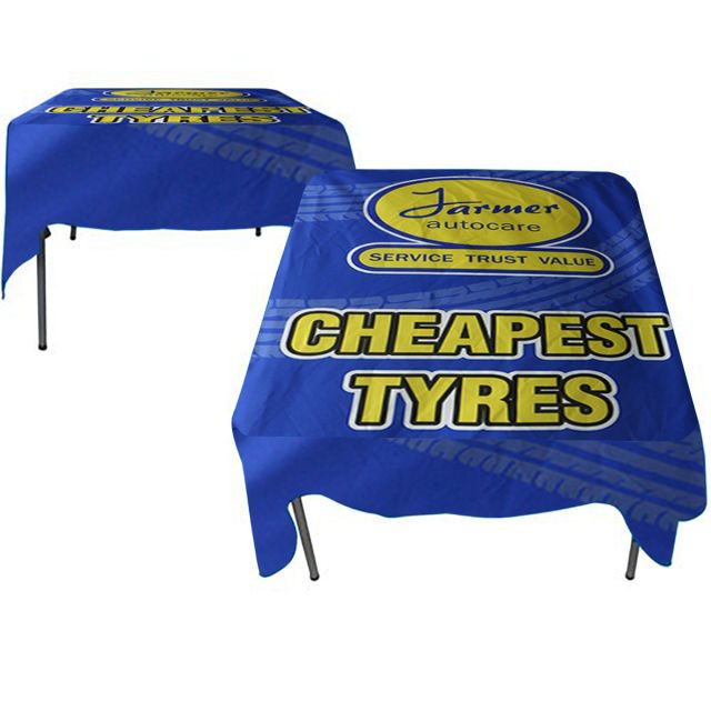 Full Color Custom Square Table Cover - 58" x 58"