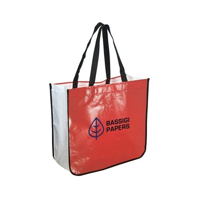 Recycled Laminated Non-Woven Custom Tote Bag 16.25"w x 14.5"h x 6.75"d