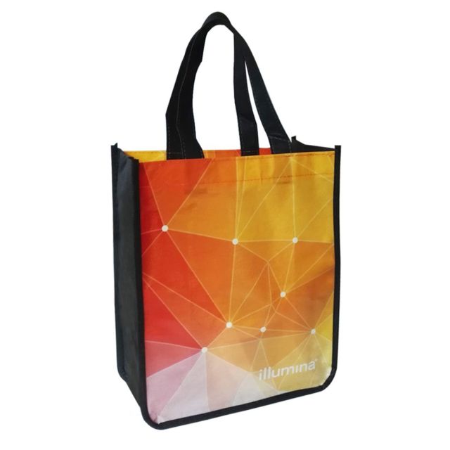 Custom Recycled Laminated Non-Woven Logo Tote Bag - 9.25"w x 11.75"h x 4.5"d