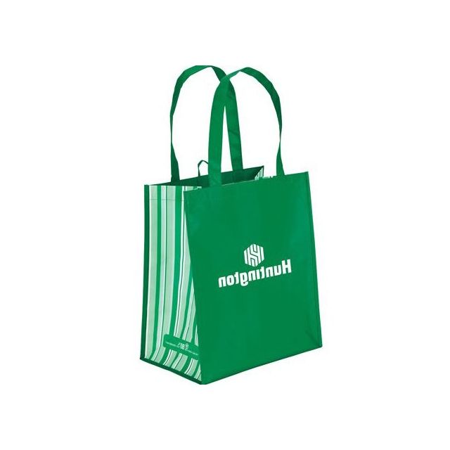 Custom Recycled PET Laminate Promotional Grocery Tote - 12"w x 14"h x 8"d