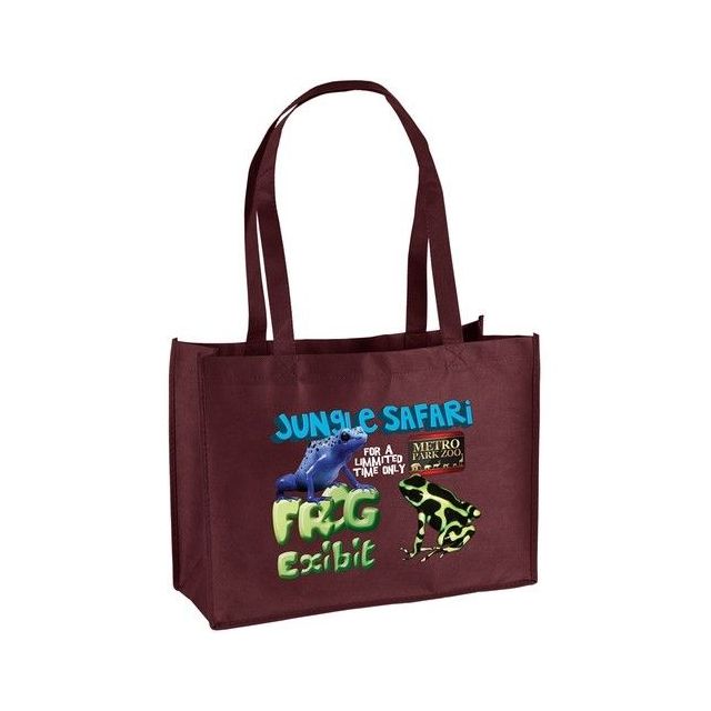 Full Color Custom Non-Woven Shopper Tote Bag - 16"w x 12"h x 6"d