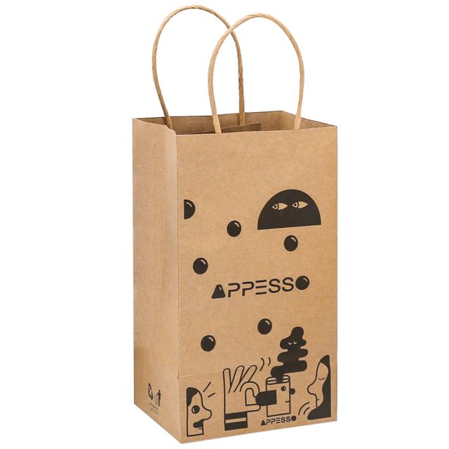 Custom Rose Kraft Paper Bag - 5.5"w x 8.375"h x 3.25"d