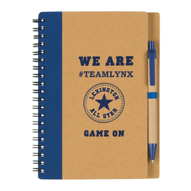 Custom Two Tone Notebook w/ Pen - 5"w x 7"h