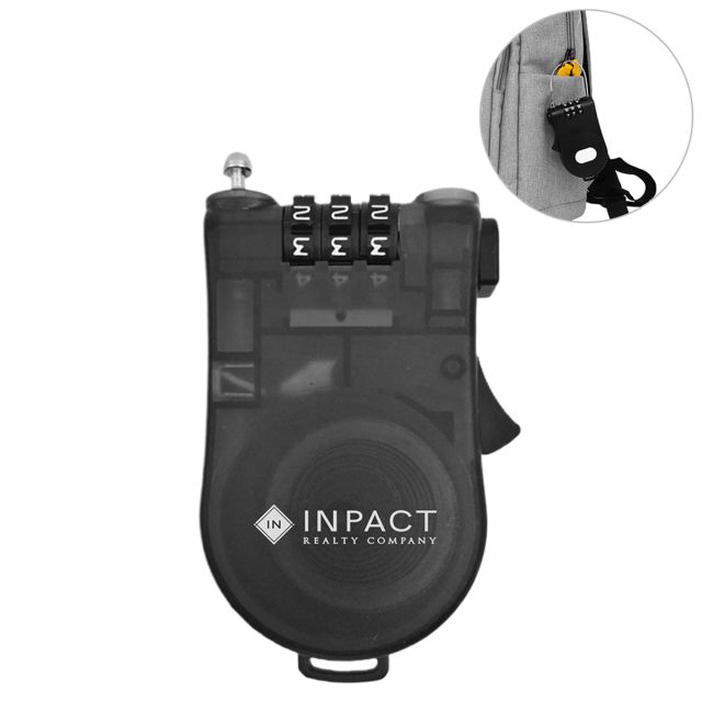 Custom Retractable 3-Digit Cable Combination Lock