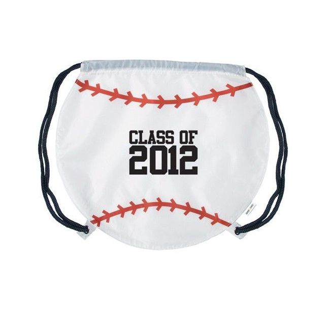 Custom Branded Baseball Drawstring Backpack - 17"w x 14.5"h