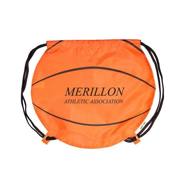 Custom Imprinted Basketball Drawstring Backpack - 17"w x 14.5"h