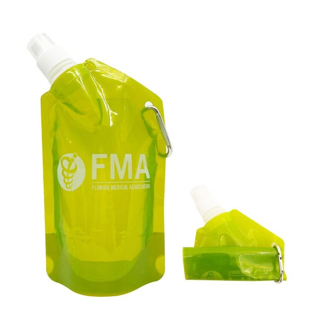 Translucent Foldable Promotional Water Bottle - 12 oz.