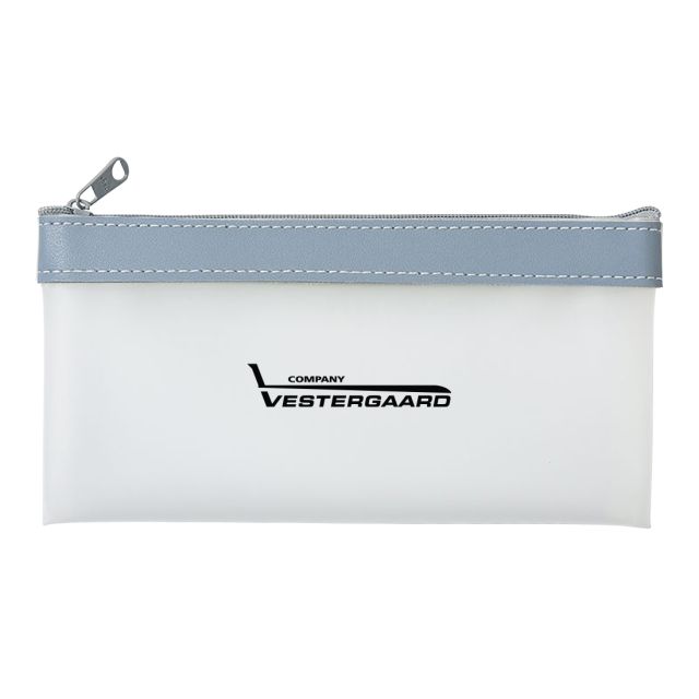Custom PU Leather Frosted Zippered Pencil Pouch